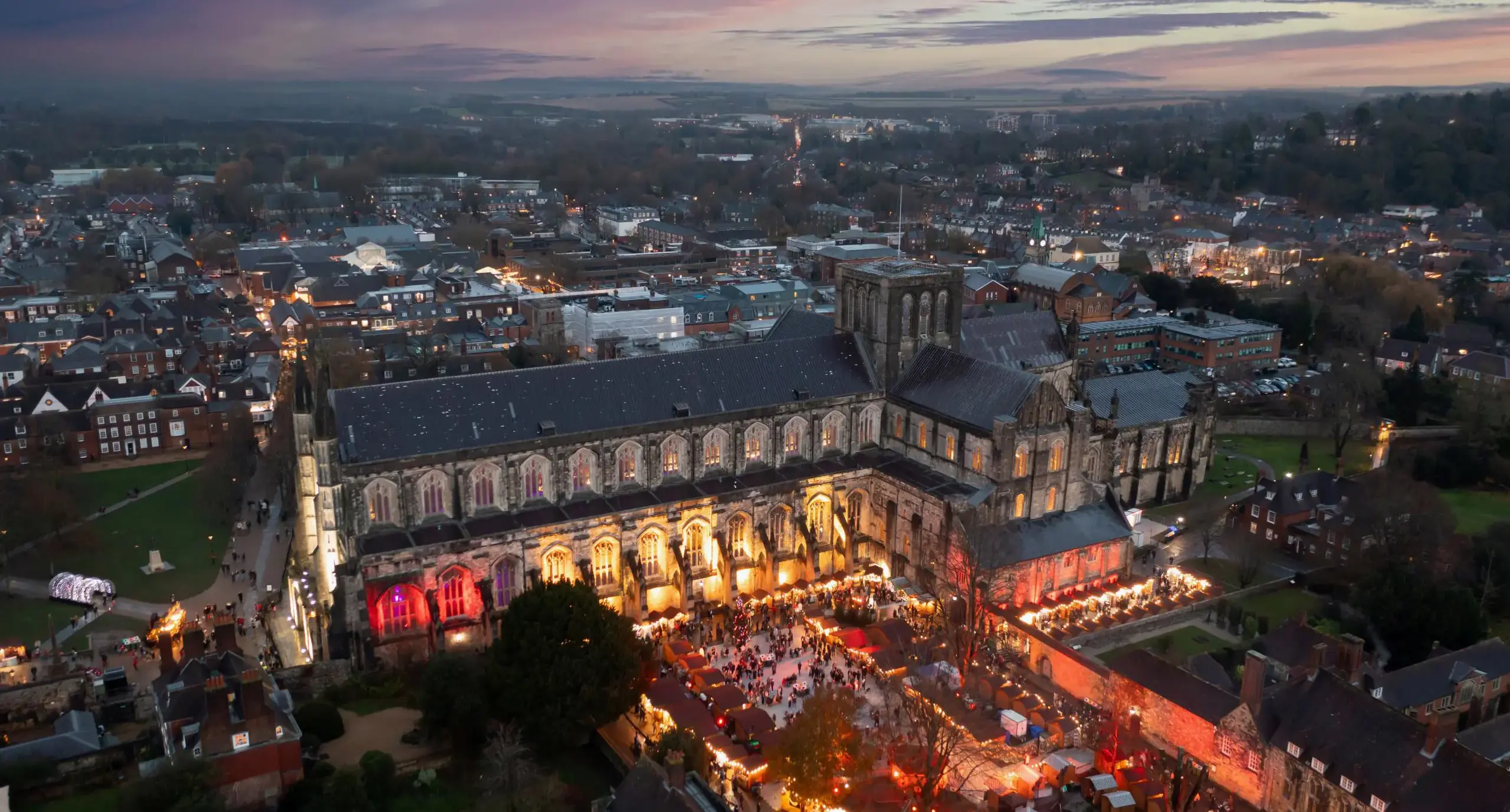 Aerial shot of Winchester