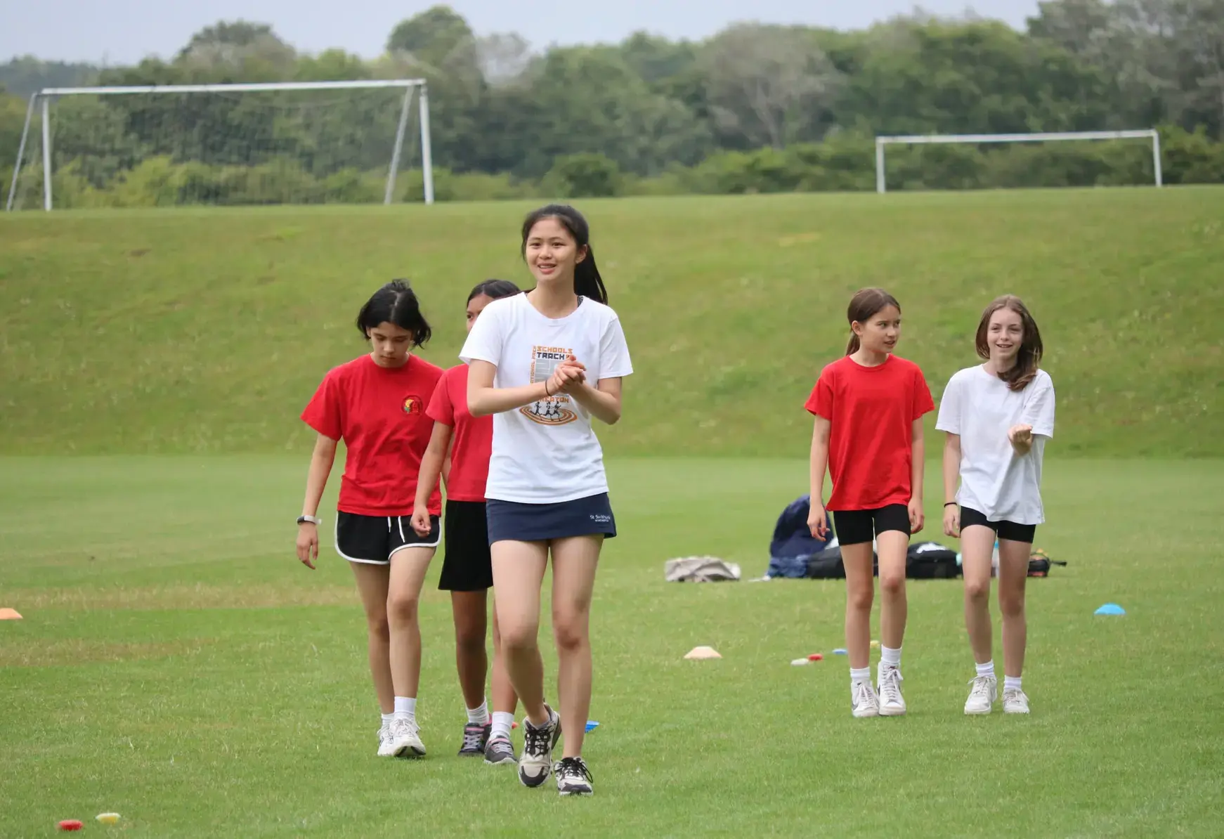 Students on a pitch