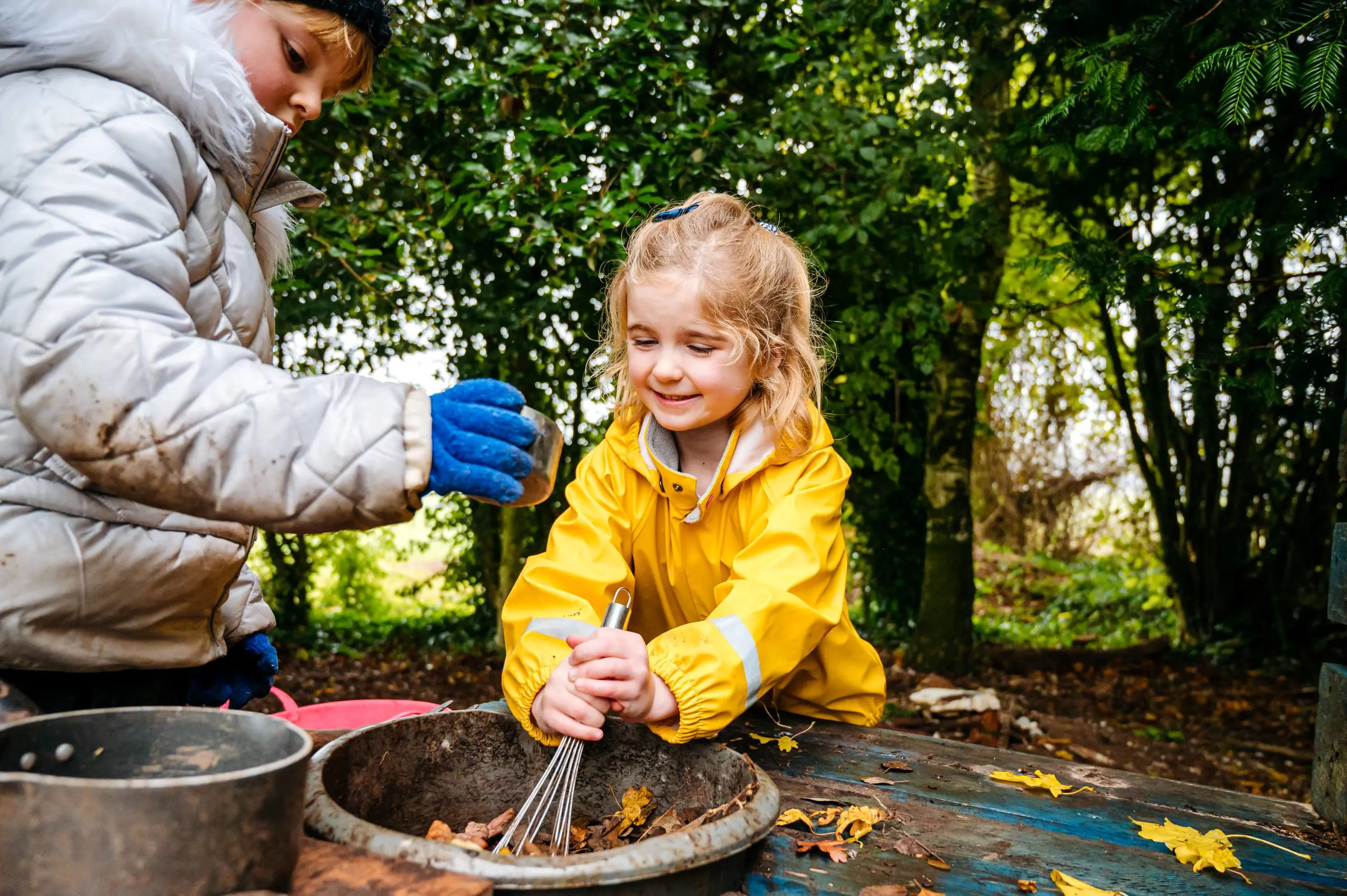 Children in an outdoor learning lesson