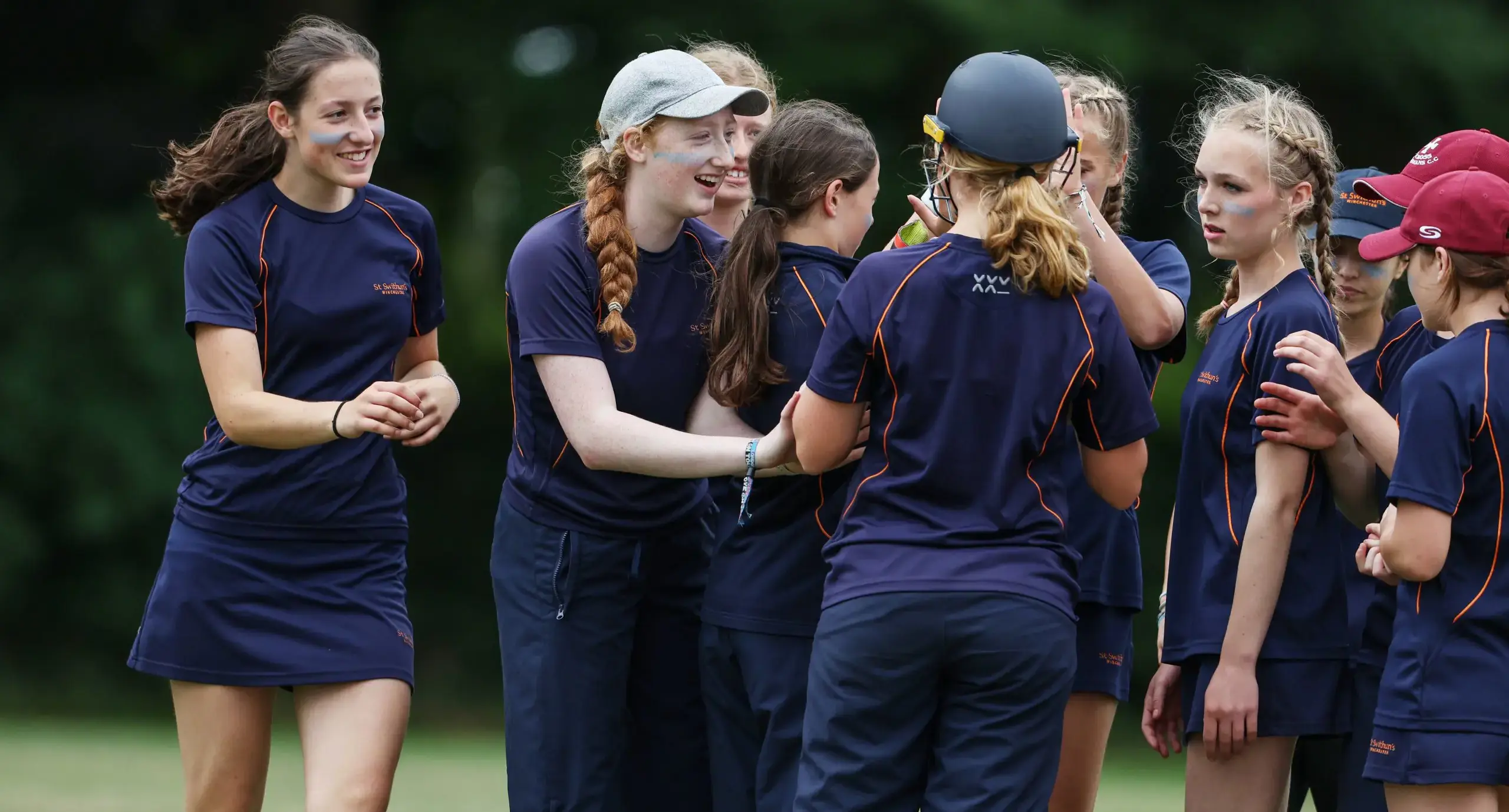 Student athletes on a field