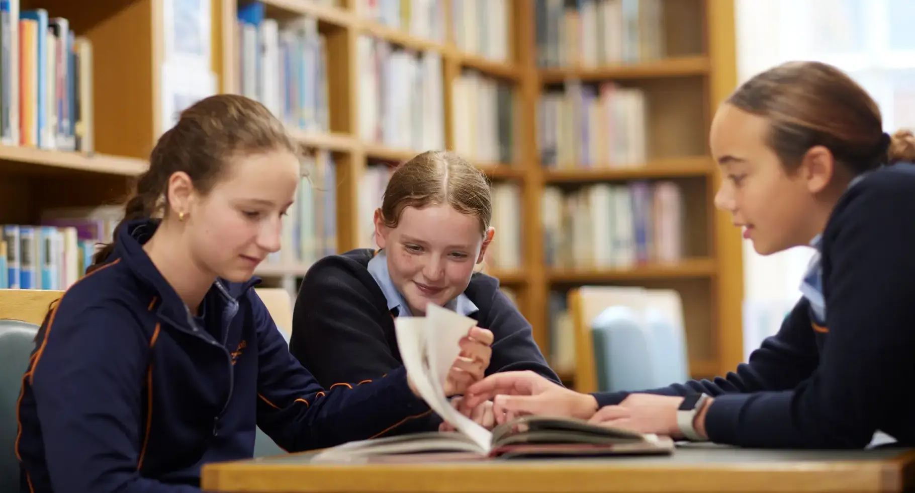 St Swithun’s students in the Bramston library