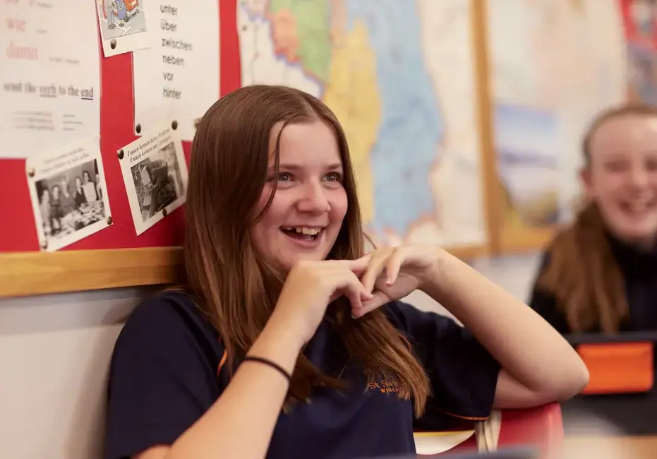 Girl smiling in lesson