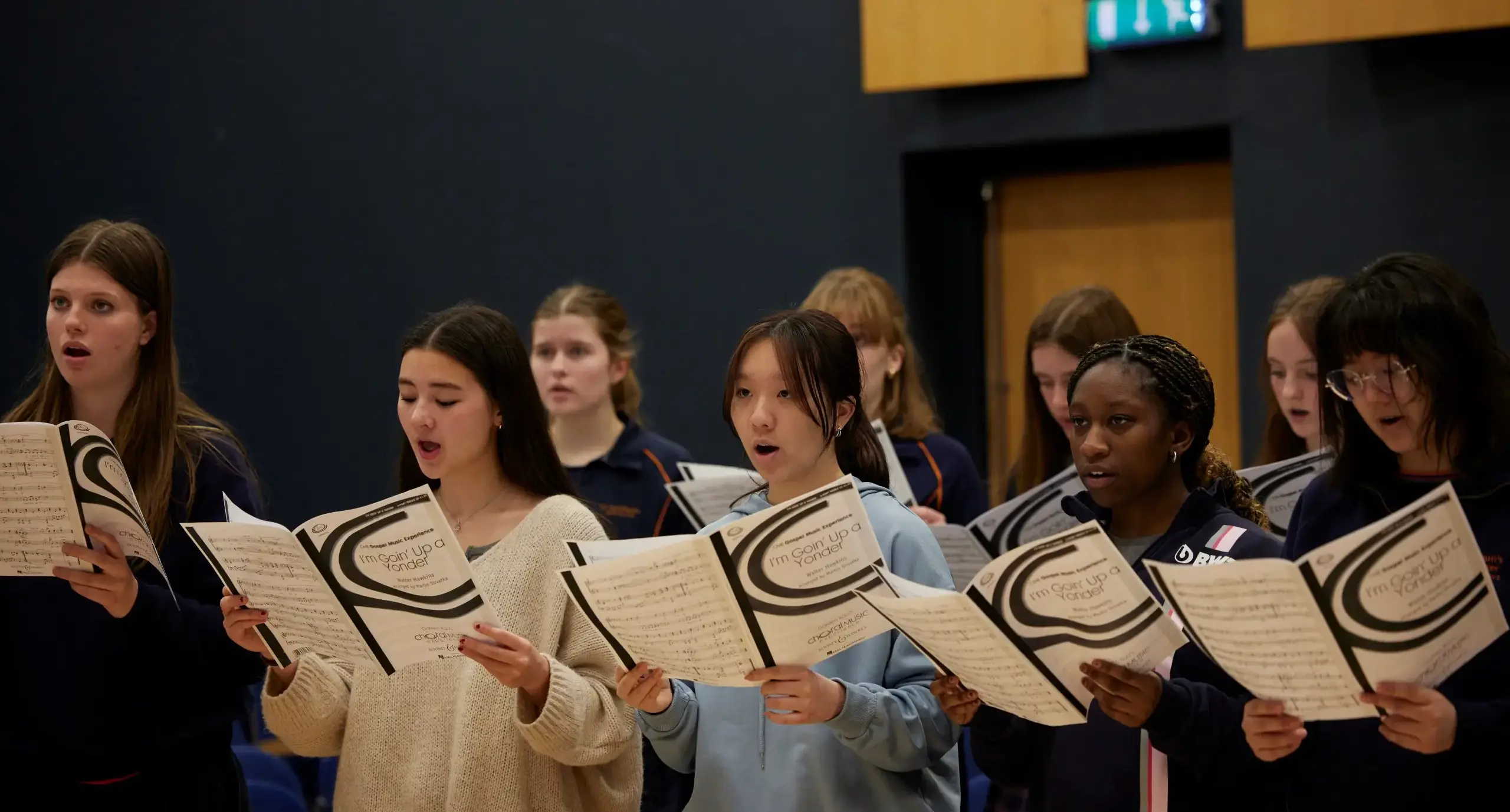 St Swithun’s choir practising song I’m Goin’ Up a Yonder